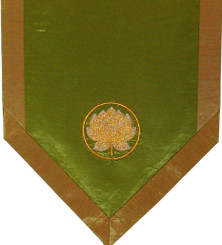 Boon Decor Altar Cloth Or Wall Hanging - Embroidered - Lotus Blossom - Green/Gold 