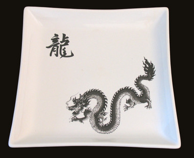 Boon Decor Dragon Dinner Plate - 10 Sq Set of Two - Dragon Stoneware Table Top Open Stock