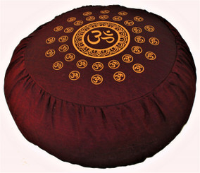 Boon Decor Meditation Pillow Zafu Cushion - Buckwheat Fill Om Universe Burgundy