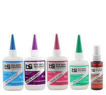 Bob Smith Industries Cyanoacrylate Glue, Super Glue, Insta-Cure, Insta-Cure+, Maxi-Cure, Un-Cure, and Insta-Set (Pack of 5)