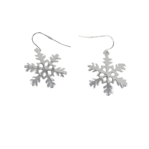 Snowflake Earrings Silver Tone