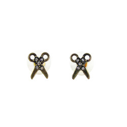 Stud Scissor Earrings Brass
