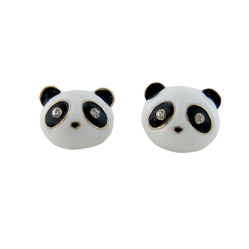 Panda Stud Earrings Jeweled