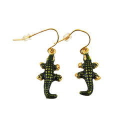 Crocodile Hook Earrings Enameled