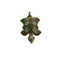 Gold Turtle Pendant/Pin with Green Crystals