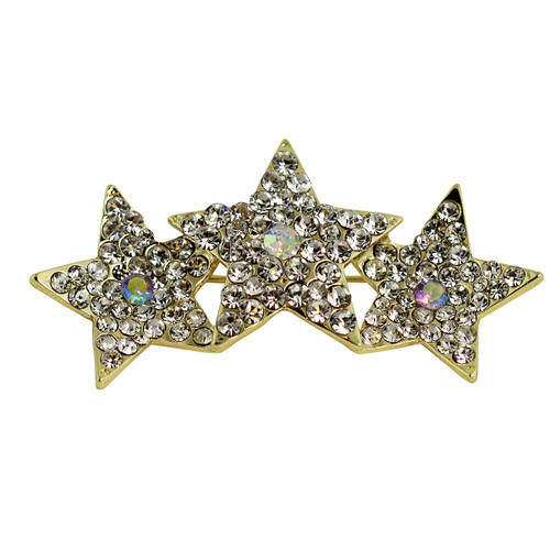 Tripple Stars Crystal Brooch