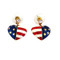 American Flag Heart Earrings Jeweled