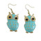 Owl Earrings Baby Blue Enameled