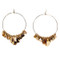 Gold Hoop Earrings with Leaf Charms