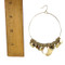 Gold Hoop Earrings with Leaf Charms