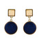 Art Deco Design Earrings Dark Blue