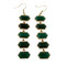 Hexagon Earrings Two Tone Emerald Green