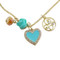 Heart Charm Necklace Earring Set Baby Blue Jeweled