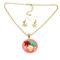 Seashells Necklace Earrings Set Gold Tone Coral Seashells Necklace Earrings Set Gold Tone Coral