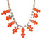 Chandelier Necklace Earrings Set Coral