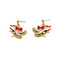 Classic Ice Skates with Flowing Red Ribbon Earrings