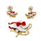 Classic Ice Skates with Flowing Red Ribbon Earrings