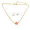 Starfish Double Chain Necklace Earrings Set Coral
