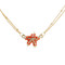 Starfish Double Chain Necklace Earrings Set Coral