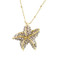Starfish Necklace Earrings Set Gold Bejeweled