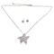 Starfish Necklace Earrings Set Silver Bejeweled