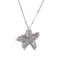 Starfish Necklace Earrings Set Silver Bejeweled