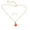Ladybug Necklace Earrings Set Coral Bejeweled
