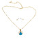 Ladybug Necklace Earrings Set Blue Bejeweled