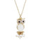 Owl Necklace Earrings Set White