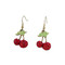 Trendy Rhinestone Cherry Earrings