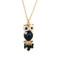 Owl Necklace Earrings Set Black