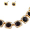 Majestic Jewels Crystal Necklace Earrings Set Purple