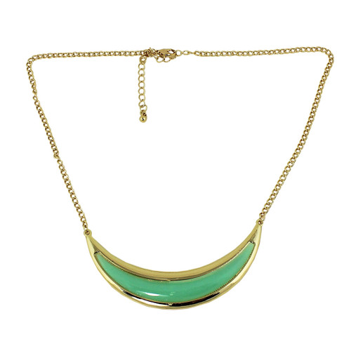Crescent Moon Necklace Mint