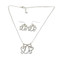 Old Victorian Initial D Necklace and Earrings Set Silver