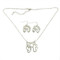 Old Victorian Initial R Necklace and Earrings Set Silver