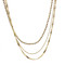 Long Triple Strand of Chains Necklace Gold