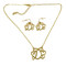 Old Victorian Initial D Necklace and Earrings Set Gold