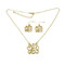 Old Victorian Initial E Necklace and Earrings Set Gold