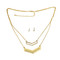 Double Layered Crystal Chevron Necklace and Earrings Gold Double Layered Crystal Chevron Necklace and Earrings Gold