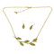 Lovely Leaves Necklace and Earrings Set Sage Green