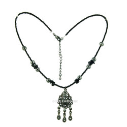 Victorian Black Marcasite Beads Necklace