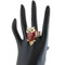 Owl Ring Stretch Band Red Jeweled