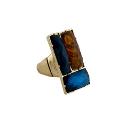 Downtown Couture Design Ring Blue, and Tortoise