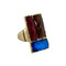 Downtown Couture Design Ring Blue, Red, and Tortoise