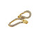 Swirling Ring with Crystals Gold