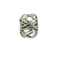 Hammered Swirling Bands Ring Silver