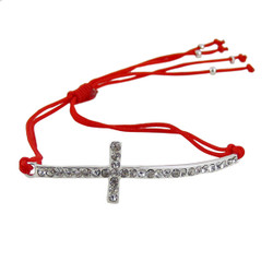 Crystal Cross Bracelet Red