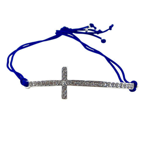 Crystal Cross Bracelet Royal Blue
