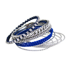 Bracelet Bangle Set of Twelve Blue