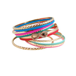 Infinity Bracelet Bangle Set of Thirteen Assorted